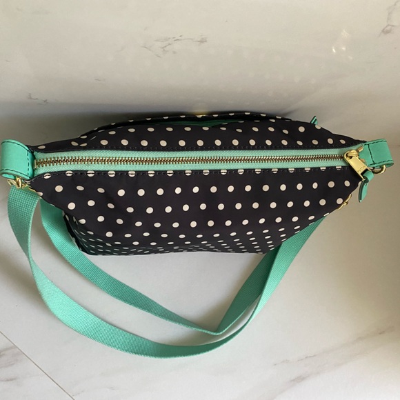 FOSSIL Black With Teal Trim And White Polka Dot Crossbody Bag - Picture 5 of 16